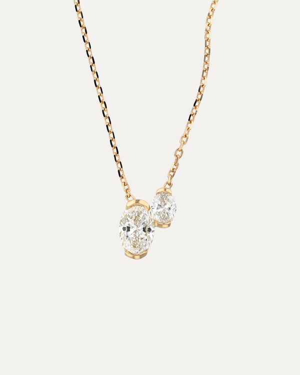 Sarah & Sebastian Oval Toi Et Moi Necklace