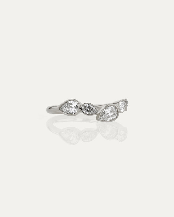 sarah & sebastian Pear Bezel Wave Ring