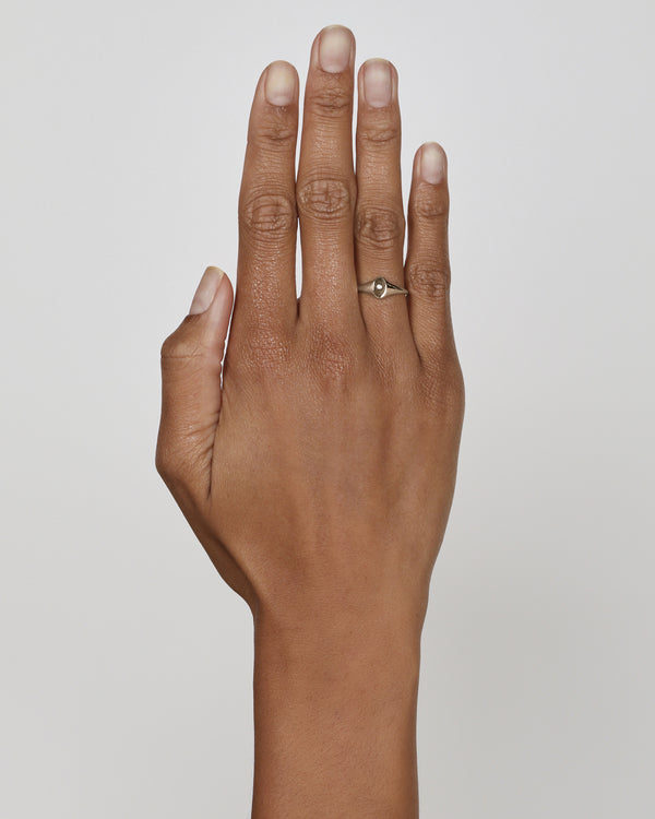 Sarah & Sebastian Petite Oval Diamond Signet