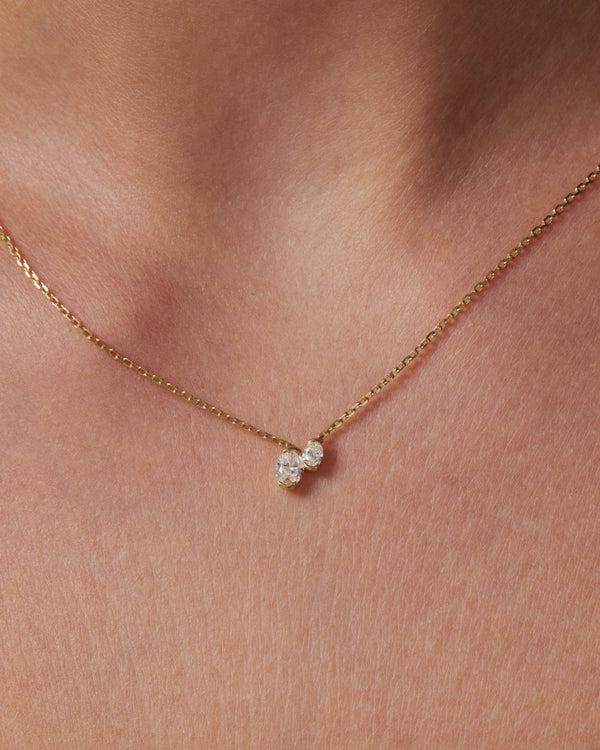 Sarah & Sebastian Petite Oval Toi Et Moi Necklace