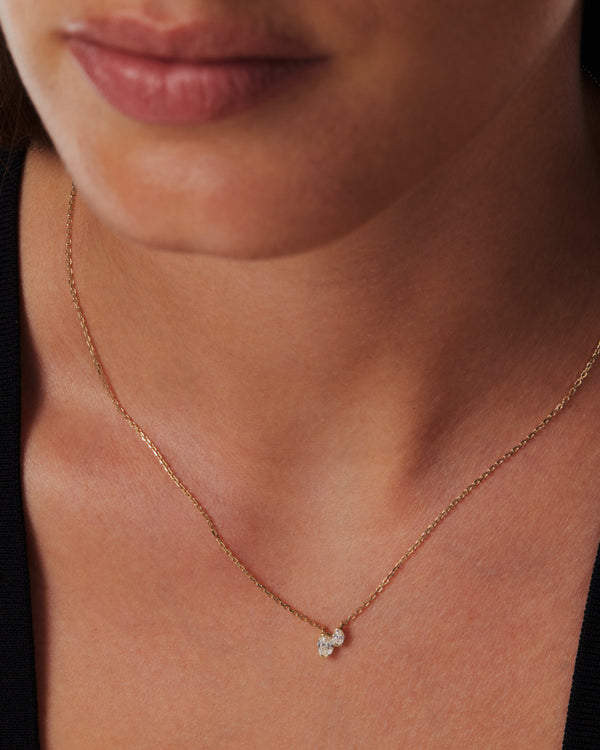 sarah & sebastian Petite Oval Toi Et Moi Necklace