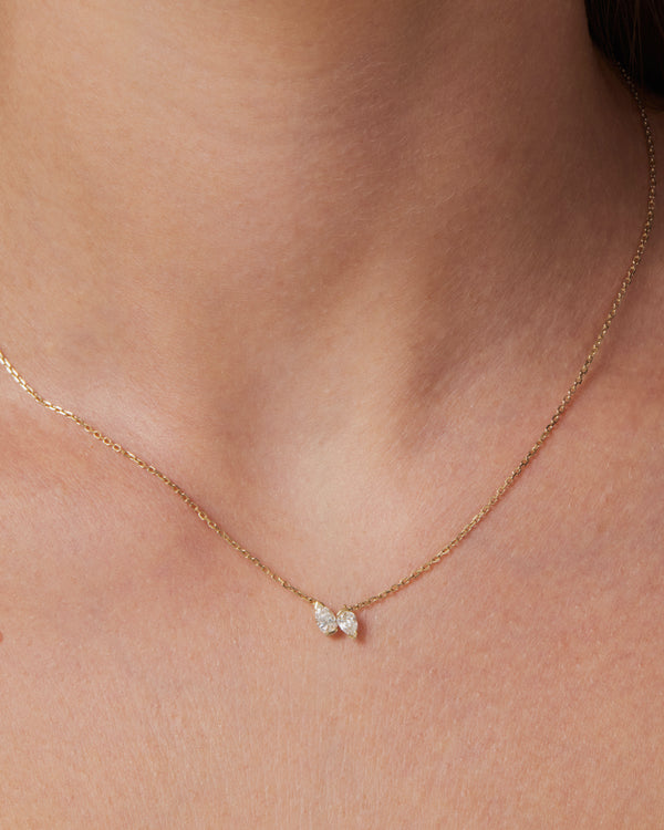 Sarah & Sebastian Petite Pear Toi Et Moi Necklace