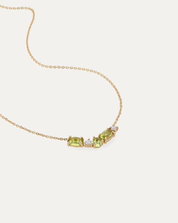 Sarah & Sebastian Sand Diamond Peridot Necklace