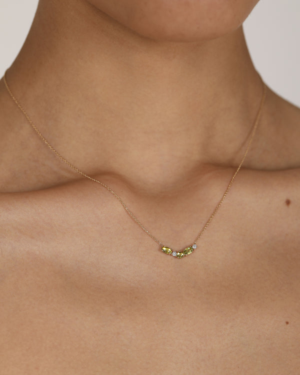 Sarah & Sebastian Sand Diamond Peridot Necklace