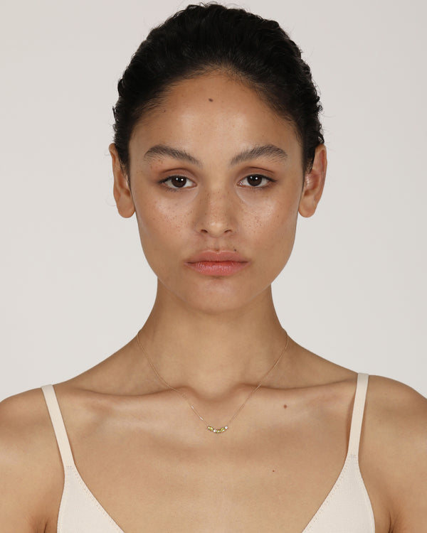 sarah & sebastian Sand Diamond Peridot Necklace