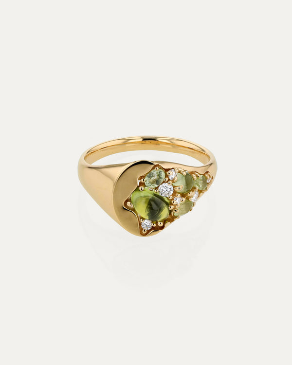 sarah & sebastian Sand Peridot Signet Ring