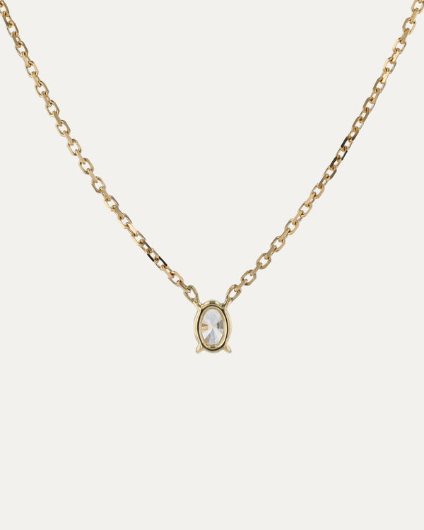 Sarah & Sebastian Solitaire Oval Diamond Necklace