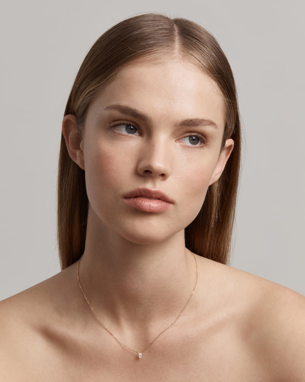 Sarah & Sebastian Solitaire Oval Diamond Necklace