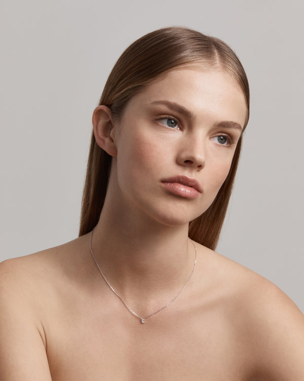 Sarah & Sebastian Solitaire Oval Diamond Necklace