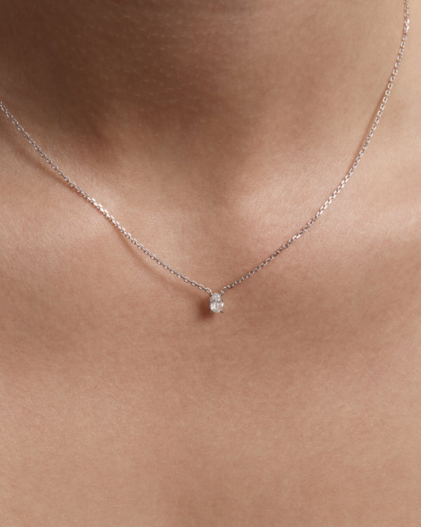 sarah & sebastian Solitaire Oval Diamond Necklace