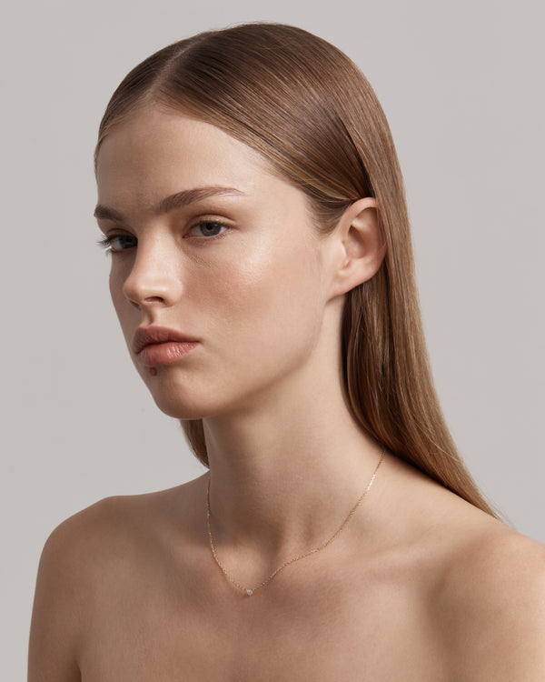 Sarah & Sebastian Solitaire Pear Diamond Necklace