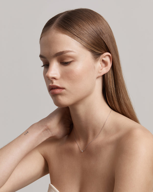 sarah & sebastian Solitaire Pear Diamond Necklace