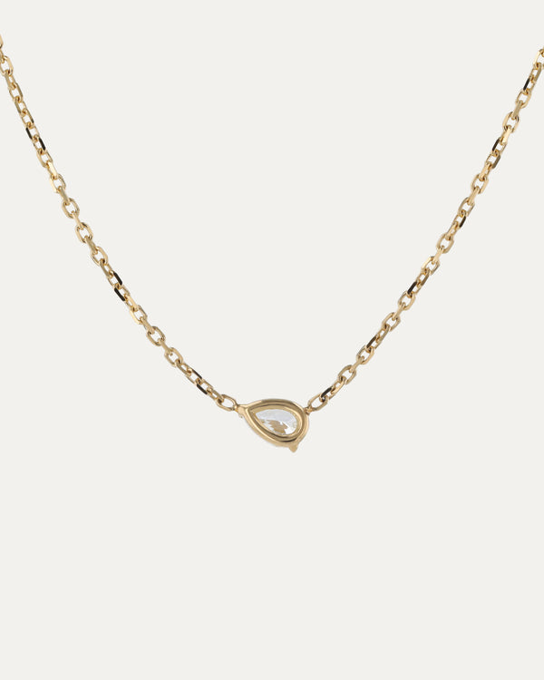 sarah & sebastian Solitaire Pear Diamond Necklace