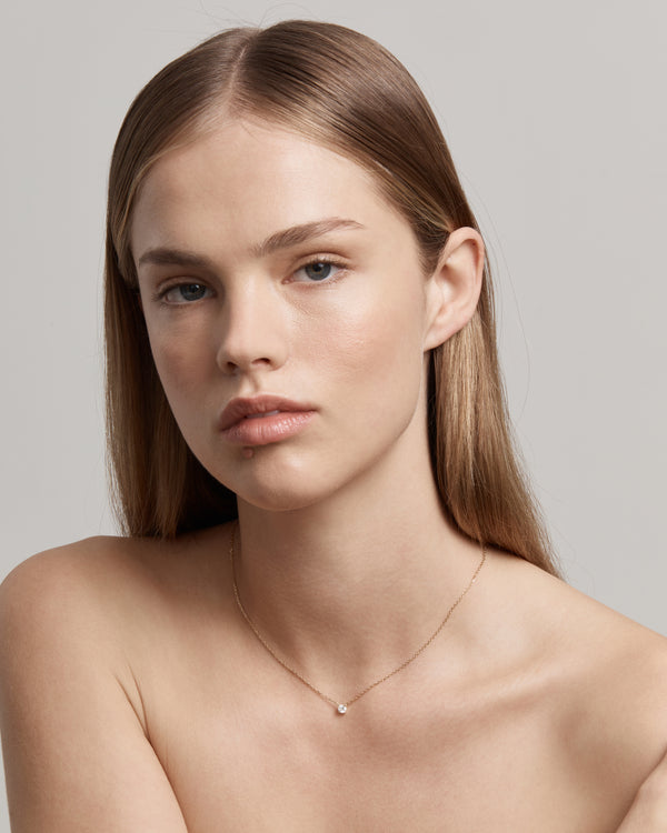 Sarah & Sebastian Solitaire Round Diamond Necklace