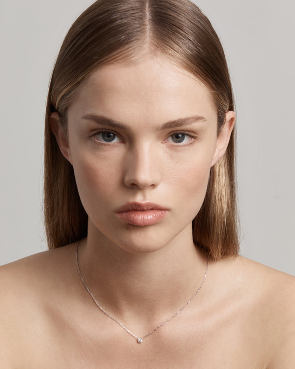 Sarah & Sebastian Solitaire Round Diamond Necklace