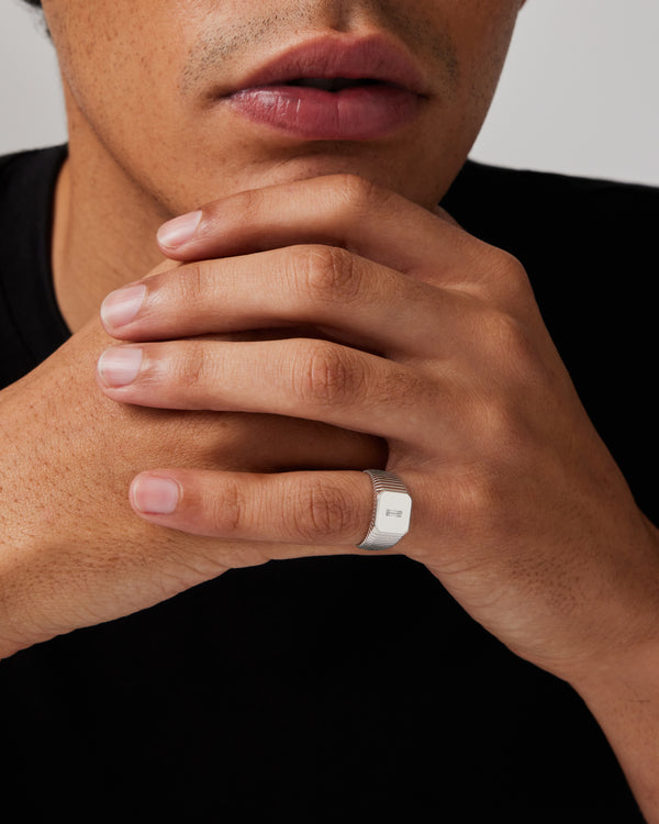 Sarah & Sebastian Traction Diamond Signet Ring