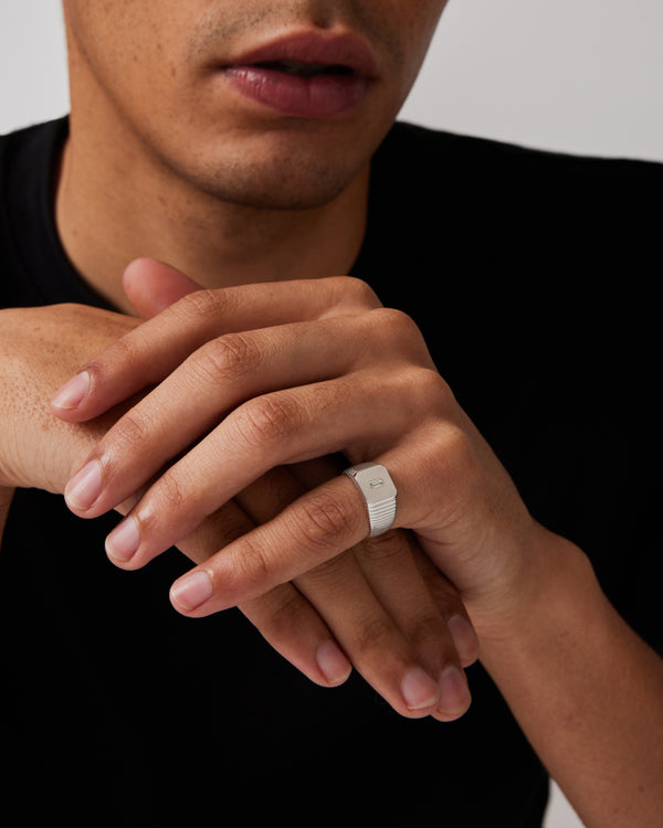 sarah & sebastian Traction Diamond Signet Ring