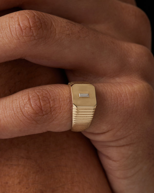 sarah & sebastian Traction Diamond Signet Ring
