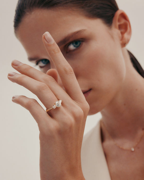 Sarah & Sebastian Trilogy Round Pear Engagement Ring