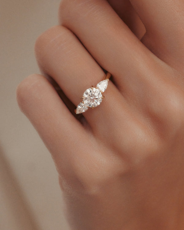 Sarah & Sebastian Trilogy Round Pear Engagement Ring