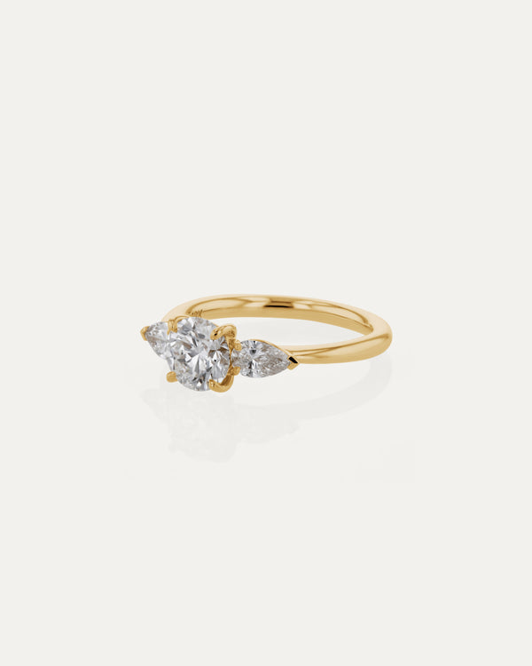 sarah & sebastian Trilogy Round Pear Engagement Ring
