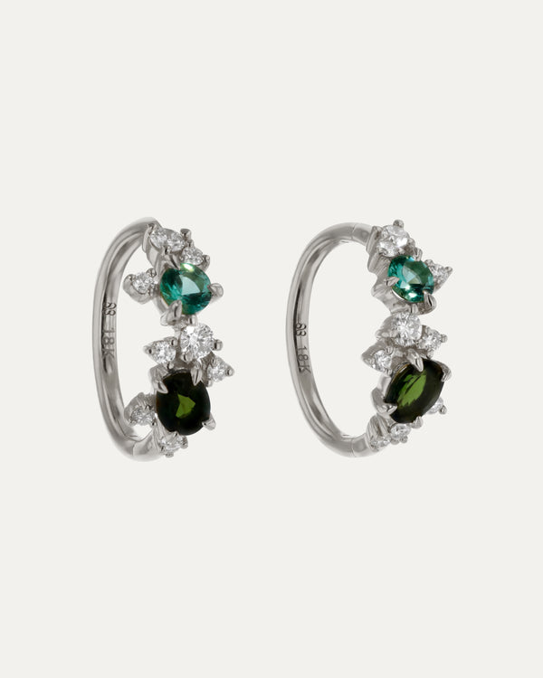 Sarah & Sebastian Verdigris Cluster Hoops