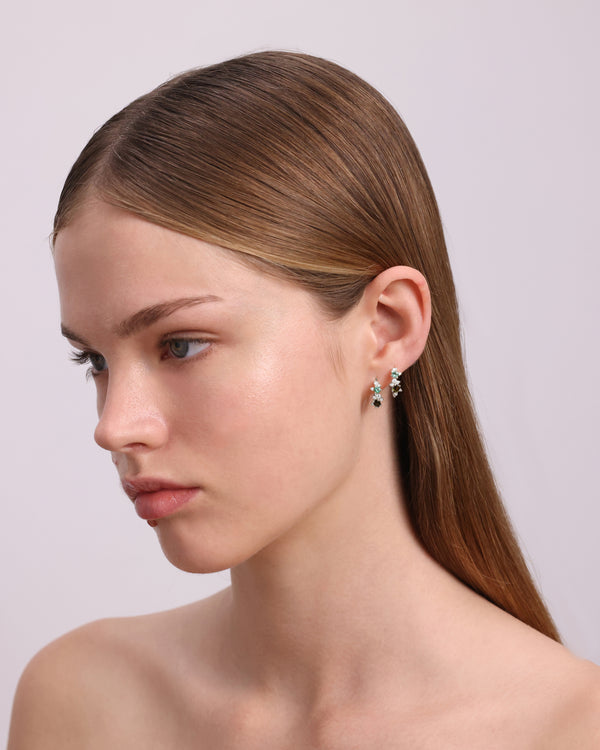 Sarah & Sebastian Verdigris Cluster Hoops