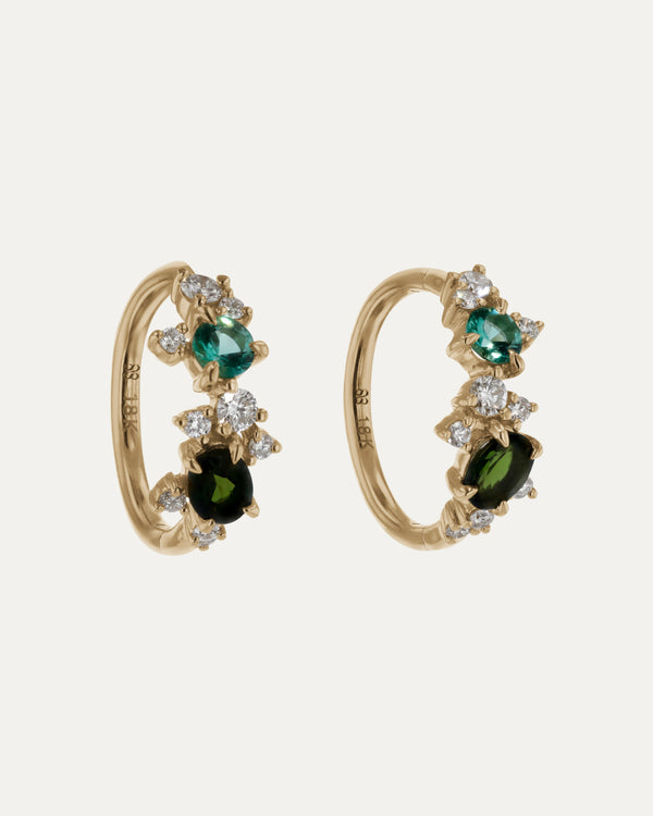 sarah & sebastian Verdigris Cluster Hoops