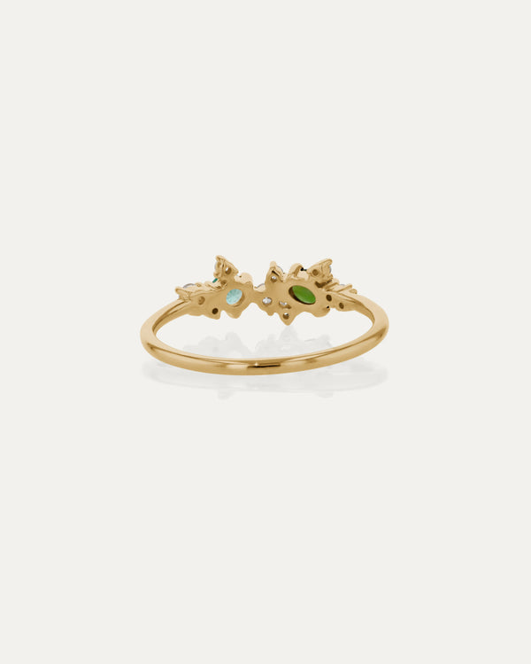 Sarah & Sebastian Verdigris Cluster Ring