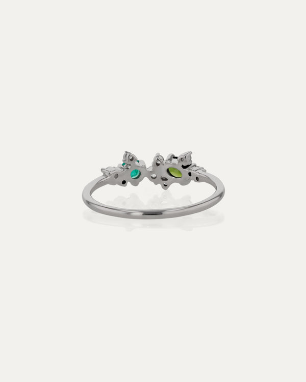 Sarah & Sebastian Verdigris Cluster Ring