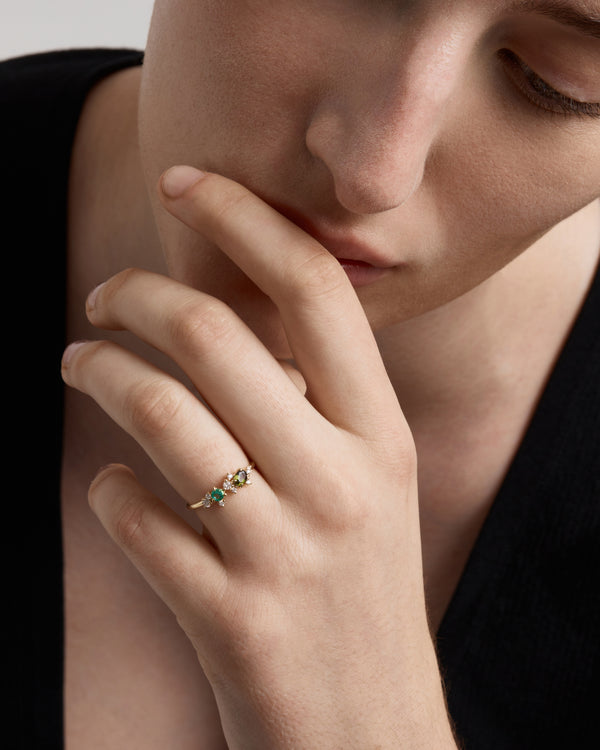 sarah & sebastian Verdigris Cluster Ring