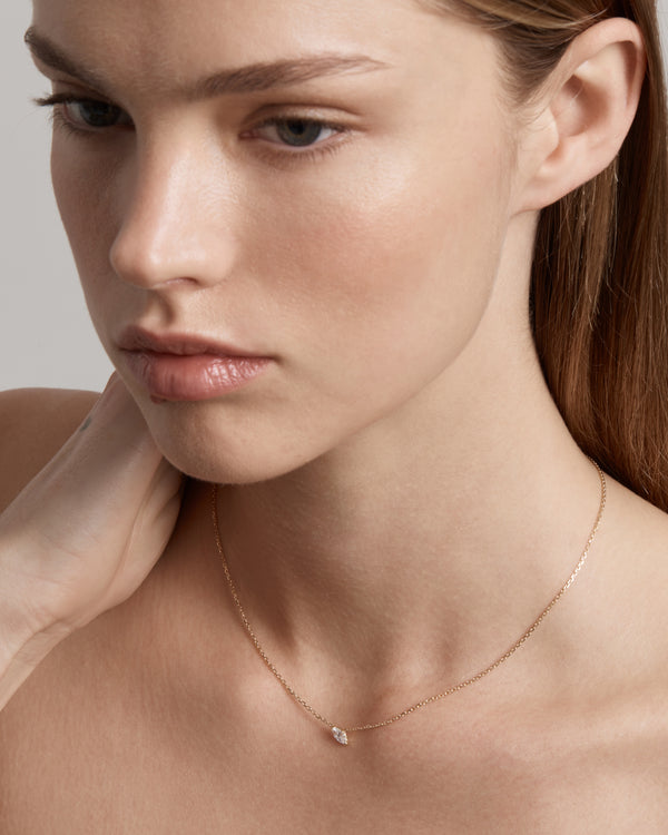 Sarah & Sebastian Solitaire Marquise Diamond Necklace
