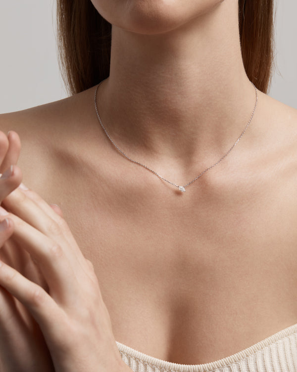 Sarah & Sebastian Solitaire Marquise Diamond Necklace