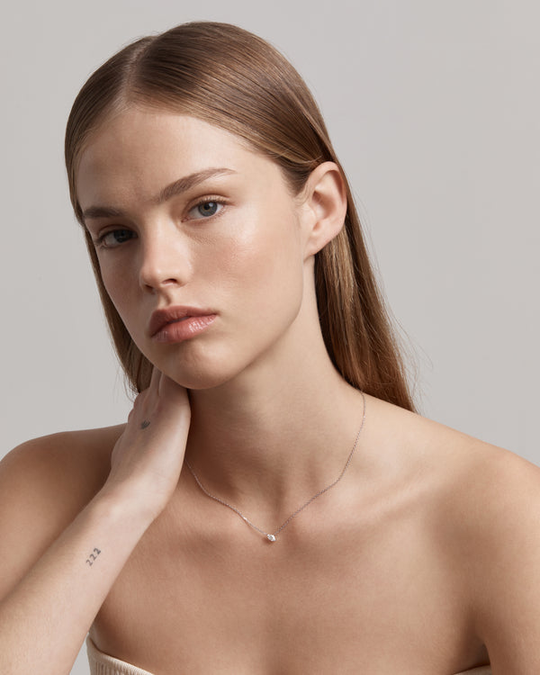 sarah & sebastian Solitaire Marquise Diamond Necklace