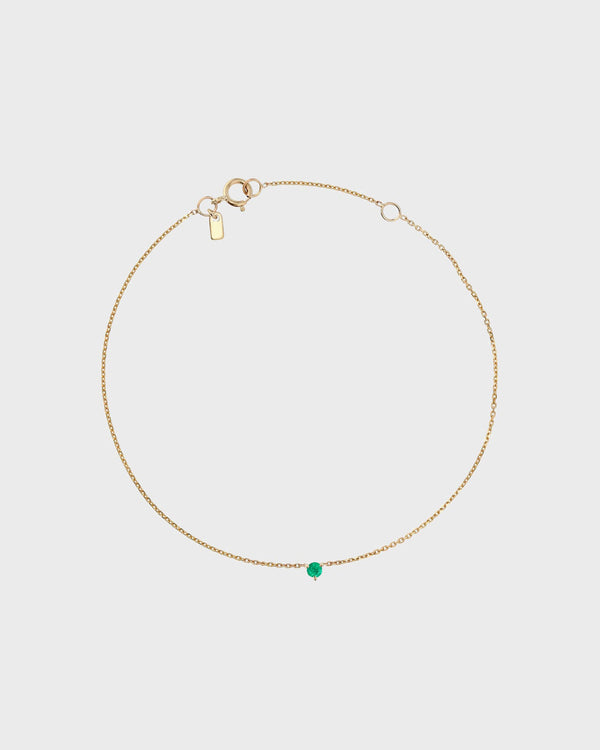 sarah & sebastian The Petite Emerald Birthstone Bracelet