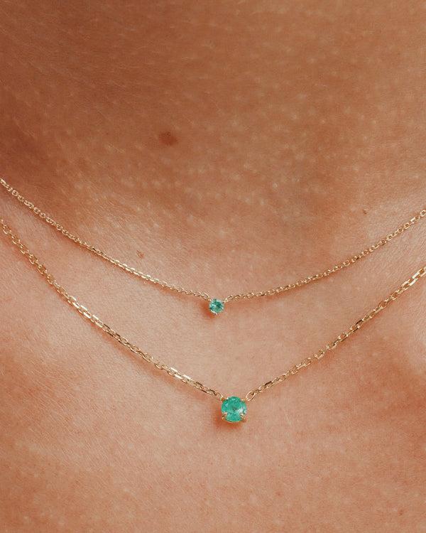 Sarah & Sebastian The Petite Emerald Birthstone Necklace