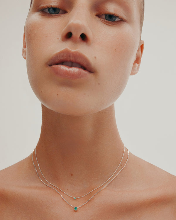 Sarah & Sebastian The Petite Emerald Birthstone Necklace