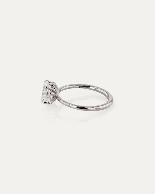 Sarah & Sebastian Trilogy Oval Half Moon Engagement Ring