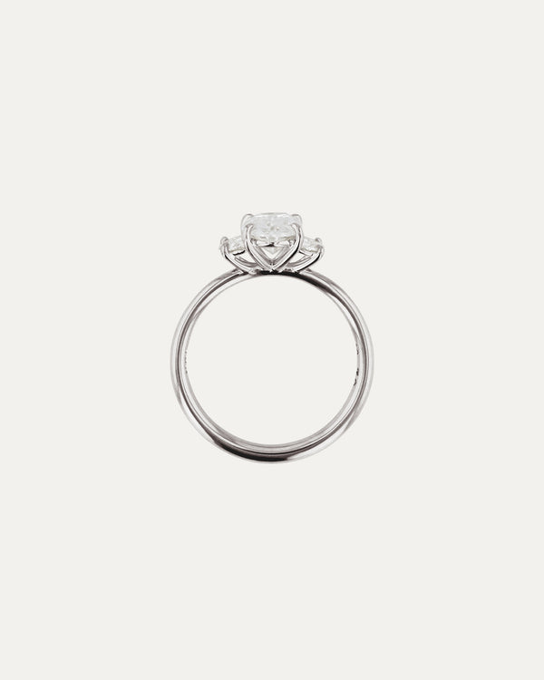 Sarah & Sebastian Trilogy Oval Half Moon Engagement Ring