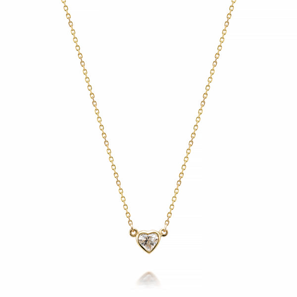 Sarah Chole ADDISON SOLITAIRE BIRTHSTONE BEZEL HEART NECKLACE