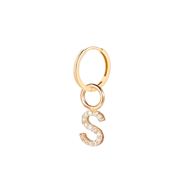 Sarah Chole AMELIA DIAMOND INITIAL- EARRING & BAIL CHARM