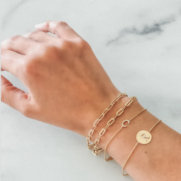 Sarah Chole DASHA DIAMOND MULTI-INITIAL CHAIN BRACELET