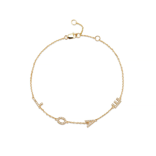 sarah chole DASHA DIAMOND MULTI-INITIAL CHAIN BRACELET