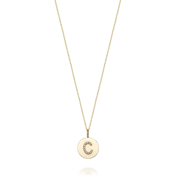 sarah chole KARI INITIAL DIAMOND MEDALLION NECKLACE