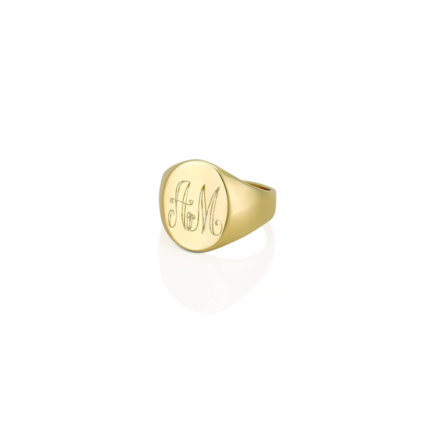 sarah chole LANA OVAL 2-LETTER MONOGRAM SIGNET RING