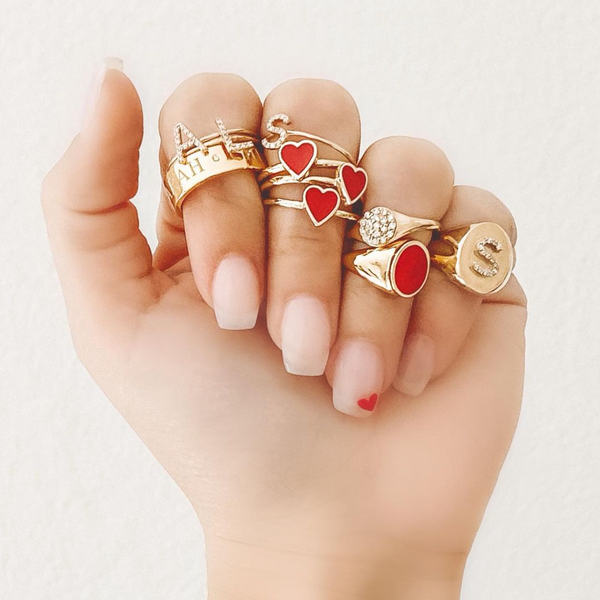 Sarah Chole LOVE COUNT ® ENAMEL STACKABLE HEART RING