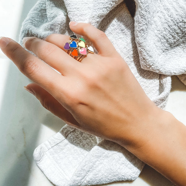 Sarah Chole LOVE COUNT ® ENAMEL STACKABLE HEART RING