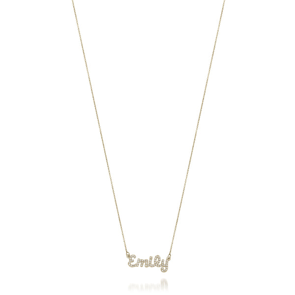Sarah Chole RIAVA DIAMOND DAINTY SCRIPT NAME NECKLACE