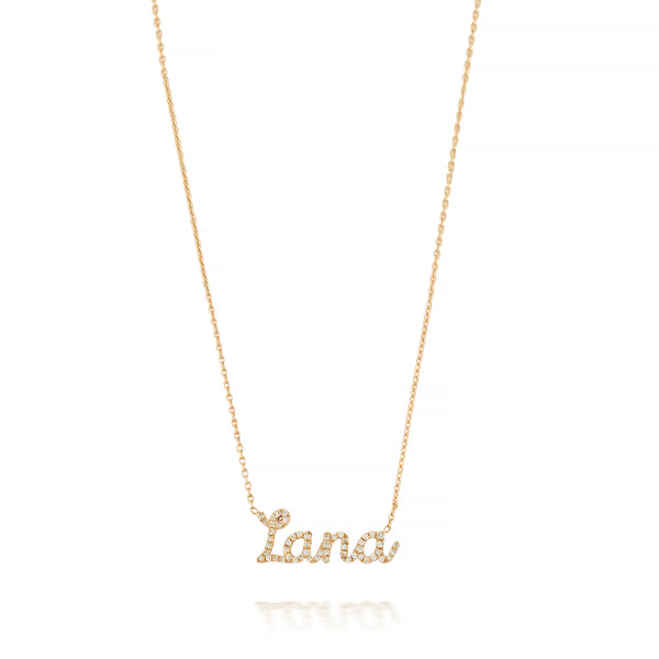 sarah chole RIAVA DIAMOND DAINTY SCRIPT NAME NECKLACE