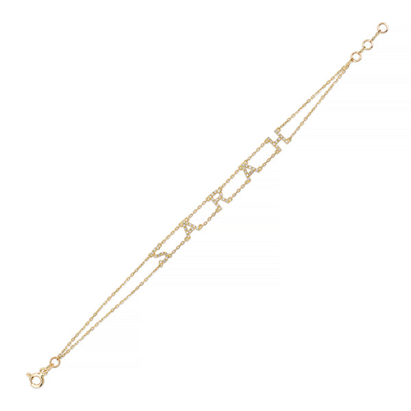 sarah chole RIAVA DOUBLE CHAIN DIAMOND NAME BRACELET